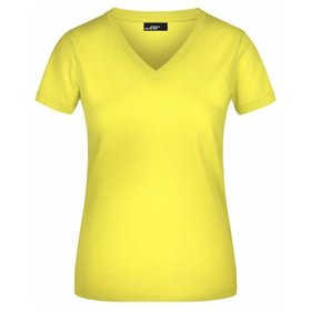 James & Nicholson - Damen V-T-Shirt JN004, gelb, Größe XL