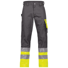 Dassy® - Omaha Warnschutzhose, zementgrau/neongelb, Schrittlänge Plus, Größe 52