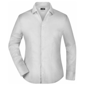 James & Nicholson - Damen Langarm Bluse Easy Care JN608, hellgrau, Größe XXL