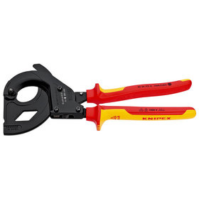 KNIPEX® - Kabelschneider (Ratschenprinzip) für stahlarmierte Kabel (SWA-Kabel) schwarz lackiert, isoliert mit Mehrkomponenten-Hüllen, VDE-geprüft 315 mm 9536315A