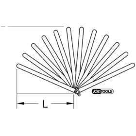 KSTOOLS® - Kolbenspiellehre, 8 Blatt, 0,05-0,5mm, 150mm lang