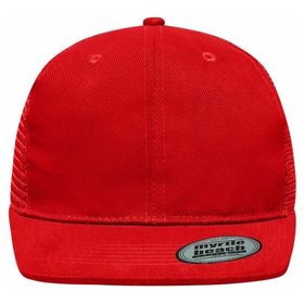 James & Nicholson - 6 Panel Baumwoll Mesh Cap MB6509, rot, Einheitsgröße