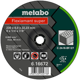 metabo® - Flexiamant super 180x6,0x22,23 Stein, Schruppscheibe, gekröpfte Ausführung (616660000)