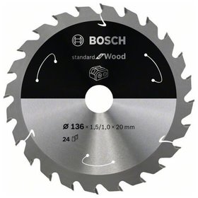 Bosch - Kreissägeblatt Standard for Wood ø136x1.5/1x20 Z 24 (2608837668)