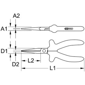 KSTOOLS® - 1000V Flachzange, beschichteter Arbeitskopf, 160mm