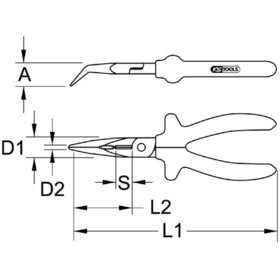 KSTOOLS® - ULTIMATEplus Flachrundzange, gebogen, 165mm