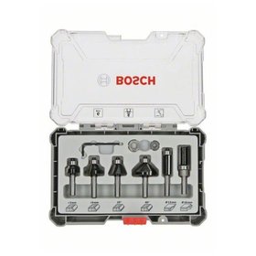 Bosch - 6-teiliges Rand- und Kantenfräser-Set, 6-mm-Schaft. Für Handfräsen (2607017468)