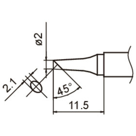 Hakko - Composit Lötspitze für FM2027/2028, T15-BC2/2,1x11,5 mm