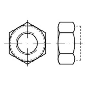 Sechskant-Ganzmetallmutter mit Klemmteil, DIN 6925 Stahl 8 galv. verzinkt M4