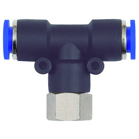 RIEGLER® - T-Steckverschraubung »Blaue Serie«, drehbar, M5 innen, Ø 4mm