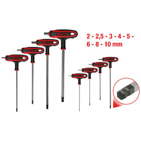 KSTOOLS® - T-Griff-Innensechskant-Kugelkopf-Schlüssel-Satz, 8-teilig