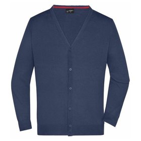 James & Nicholson - Herren Strickjacke JN661, navy-blau, Größe XL