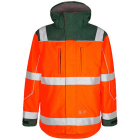 Engel - Safety EN ISO 20471 Pilot Shell-Jacke 1430-928, Warnorange/Grün, Größe XS