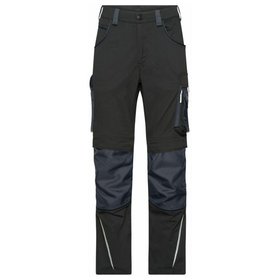 James & Nicholson - Workwear Arbeitshose Slim Line JN1832, schwarz/carbon, Größe 106