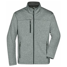 James & Nicholson - Softshelljacke in Melange-Optik JN1148, dunkel-melange/schwarz, Größe L