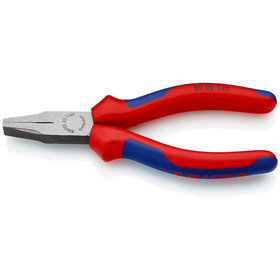 KNIPEX® - Flachzange schwarz atramentiert, mit Mehrkomponenten-Hüllen 140 mm 2002140