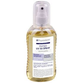 Physioderm® - PHYSIO UV 50 Spray unparfümiert wasserfestes Sonnenschutzspray 200ml Pumpflasche