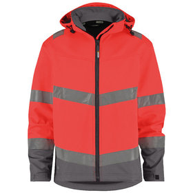 Dassy® - Malaga Warnschutz Softshell-Jacke, Größe 4XL, NEONROT/ZEMENTGRAU