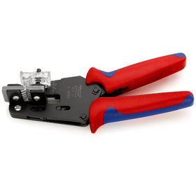 KNIPEX® - Präzisions-Abisolierzange mit Formmessern brüniert, mit Mehrkomponenten-Hüllen 195 mm 121206