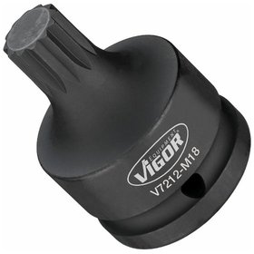 VIGOR® - Schlagschrauber Schraubendreher-Einsatz ∙ V7212-M18 ∙ Vierkant 20mm (3/4") ∙ Innen Vielzahn Profil XZN ∙ M18