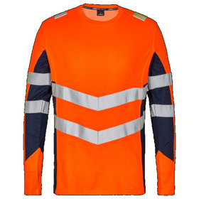 Engel - Safety Langarm-Shirt 9545-182, Warnorange/Blue ink, Größe 4XL