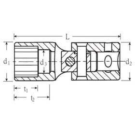 STAHLWILLE® - 1/4" (6,3mm) Gelenk-Steckschlüsseleinsatz SW.9mm L.36mm