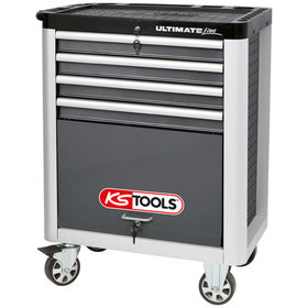 KSTOOLS® - ULTIMATEline Werkstattwagen,mit 4 Schubladen,grau/silber