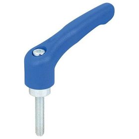 KIPP - KLEMMHEBEL GR.1 M05X10, HOCHLEISTUNGSTHERMOPLAST BLAU RAL5017, KOMP:STAHL BLAU-PASSIVIERT