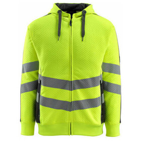 MASCOT® - Corby Kapuzensweatshirt mit Reißverschluss - SAFE SUPREME - hi-vis Gelb/Schwarz, Gr. S