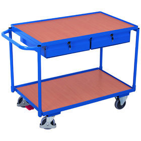 VARIOfit - Tischwagen 985 x 590mm, 2 Schubladen, Griff waagerecht