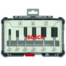 Bosch - Fräser-Set, 6-teiliges Nutfräser-Set, 1/4-Zoll Schaft. Für Handfräsen (2607017467)