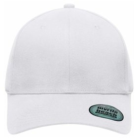 James & Nicholson - 6 Panel Cap Elastic Fit MB6206, weiß, Größe S/M