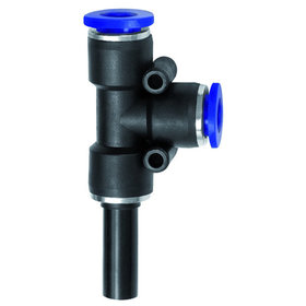 RIEGLER® - T-Steckverbindung, Stecknippel 4 »Blaue Serie«, L-Form, Schlauch -Ø 4