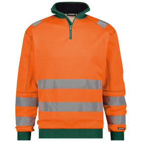 Dassy® - Denver Warnschutz Sweatshirt, neonorange/flaschengrün, Größe M