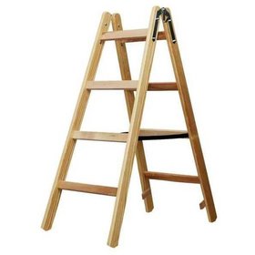 brennenstuhl® - Holz-Stehleiter, max. 150kg belastbar, 2x4 Sprossen, 1,20m hoch