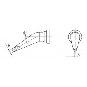 Weller® - Lötspitze LT, Meißelform, LT HX/0,8 x 0,4mm, gebogen 30°