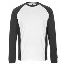MASCOT® - T-Shirt, Langarm UNIQUE, Weiß/Dunkelanthrazit, Größe S