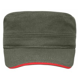 James & Nicholson - Sandwich Cap Military MB6555, oliv/rot, Einheitsgröße