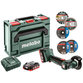 metabo® - Akku-Winkelschleifer PowerMaxx CC 12 BL (600348800), metaBOX 145, 12V 2x4Ah LiHD + ASC 55