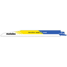 metabo® - 5 Säbelsägeblätter "demolition wood + metal" 225 x 1,6 mm, BiM, 4,3 mm/ 6 TPI (631926000)