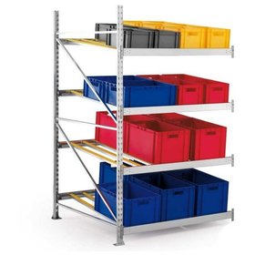 META® - Bereitstellregal Mini-Rack AR mit Rollenleisten 2200x1300x1300mm, 4 Fachebenen