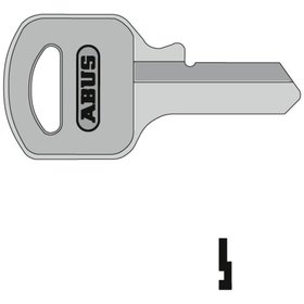 ABUS - Schlüsselrohling, 55/45, halbrund, Messing neusilber