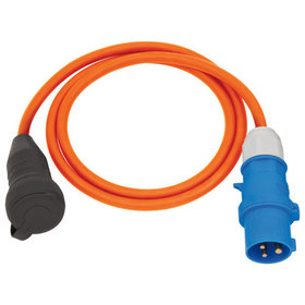brennenstuhl® - Camping Adapterkabel / CEE-Adapter mit CEE-Stecker und Schutzkontakt-Kupplung (1,5m Kabel, orange, H07RN-F 3G2,5, 230V/16A, IP44)