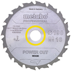 metabo® - Sägeblatt "power cut wood - professional", 152x2,4/1,6x20 Z12 FZ 15° (628001000)