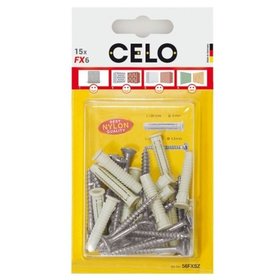 CELO - Blister Dübel mit Schrauben FX 6 SPS, 15er Packung