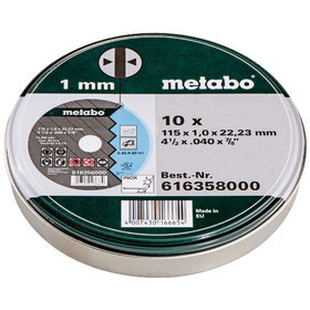 metabo® - Satz=10xTrennscheiben SP 115x1,0x22,23 Inox, TF 41 , in Blechdose (616358000)