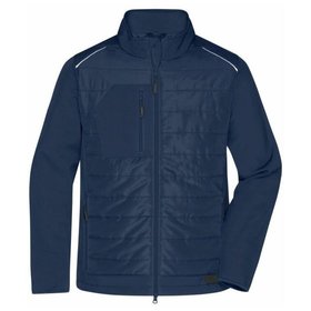 James & Nicholson - Herren Softshell Hybridjacke JN1820, navy-blau, Größe L