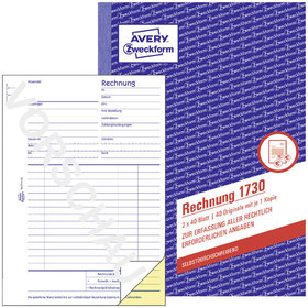 AVERY™ Zweckform - 1730 Rechnung, A5, selbstdurchschreibend, 2x 40 Blatt