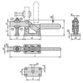 KIPP - SCHNELLSPANNER, FUß WAAGRECHT, SCHWERE AUSFÜHRUNG, F2=6000, VERSTELLB. ANDRUCKSPINDEL M12X100, STAHL VERZINKT,