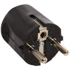 as® Schwabe - Schutzkontakt-Winkelstecker, schwarz doppelter Sch utzkontakt, max. Querschnitt 1,5mm², 230V/16A,IP20